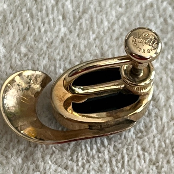 Vintage Van Dell 1/20 12K Gold Filled Black Opal Necklace and Earrings - Picture 13 of 15